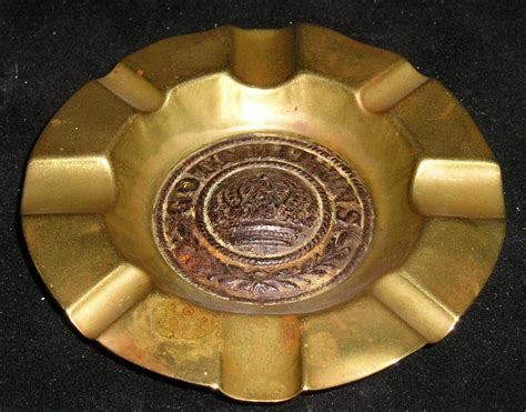 Ww1 German Trench Art Brass Ash Tray Featuring An Imperial Belt Buckle