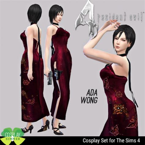 Resident Evil 4 Ada Wong Cosplay Set For The Sims 4 By Cosplay Simmer