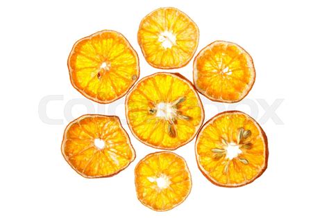 Dry Orange Slices Isolated Stock Image Colourbox