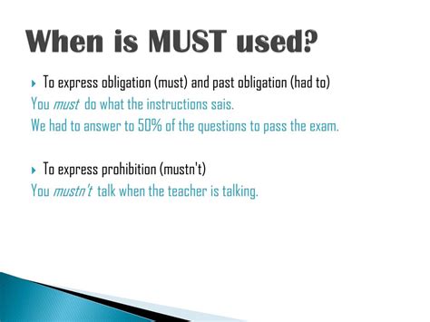 PPT - UNIT 8 - Modal Verbs- ( must, should, ought to, shall, will and would) PowerPoint 