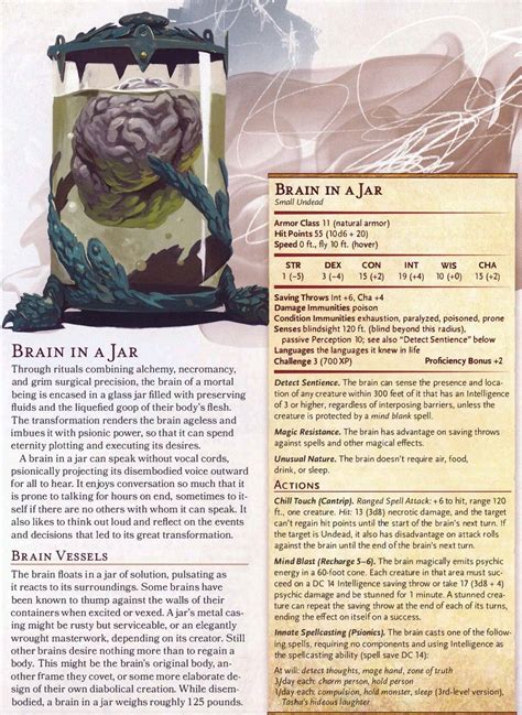 Brain In A Jar Dandd Dungeons And Dragons Dnd Dragons Dungeons And