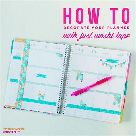 You can also decorate your spoons and forks with washi tape in under five minutes. How to Decorate Your Planner with Washi Tape - The Chic Life