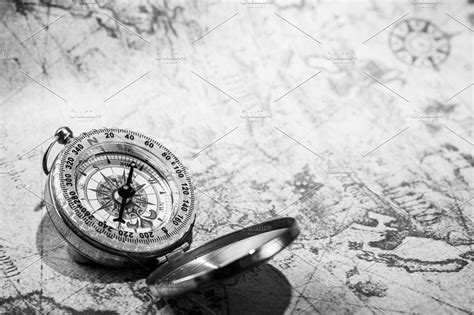 Compass On Map High Quality Transportation Stock Photos Creative Market