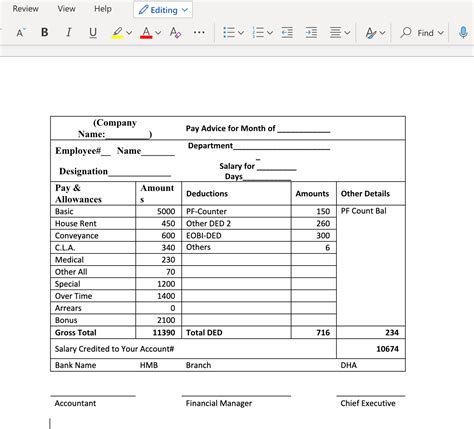 Salary Slip Format In Excel And Word Semiofficecom