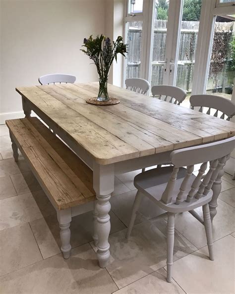 Farmhouse Dining Room Table With Bench The Perfect Addition To Your Home