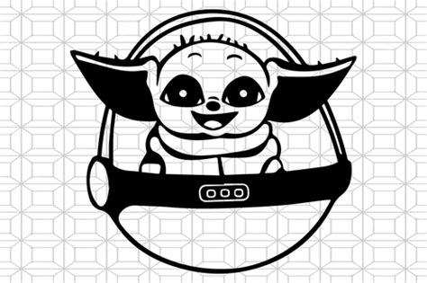 Download Baby Yoda Svg Black And White