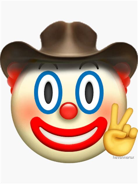 Cowbabe Clown Emoji Sticker For Sale By Havannarox Redbubble