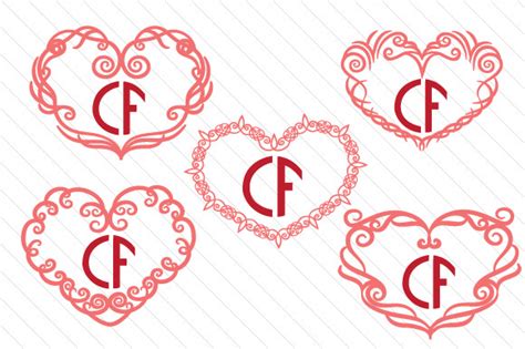 Download free static and animated heart vector icons in png, svg, gif formats. Heart Monogram Frame Set 4 SVG Cut file by Creative ...