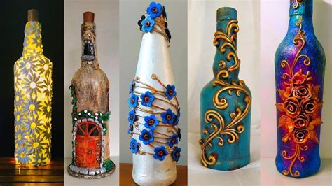 5 Diy Bottle Art Ideas Youtube