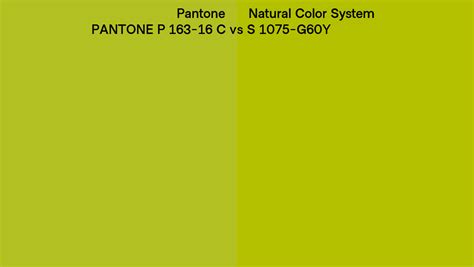 Pantone P 163 16 C Vs Natural Color System S 1075 G60y Side By Side