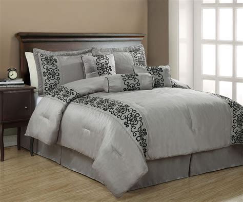 Black And Grey Comforter Sets Queen Details About 7pcs Queen Penelope