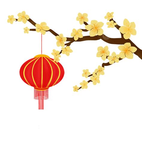 베트남 구정 설날 꽃 랜턴 중국의 설날 꽃들 살구 꽃 가지 Png 일러스트 및 Psd 이미지 무료 다운로드 Pngtree
