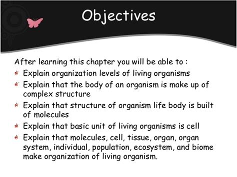 Organization Levels Of Living Organism