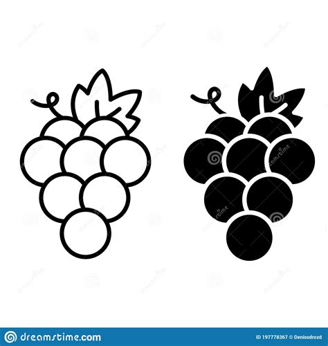 Grape Icon Vector Set Plant Illustration Sign Collection Organic