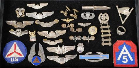 30pc Vintage Us Military Wings And Pins Collection