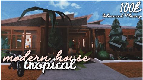 🌼modern House Tropical 100kbloxburg Build Youtube