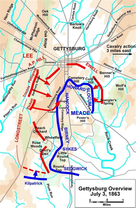 Gettysburg Battle Map 1863 American Civil War Civil War History
