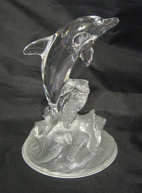 Clearfrosted Dolphin Glass Figurine Or Paper Weight This Is A