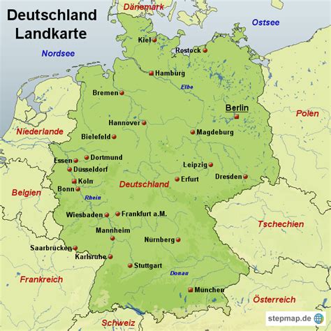 Spätaussiedler vor ihrer ausreise nach deutschland noch vom herkunftsgebiet aus ein förmliches aufnahmeverfahren beim bundesverwaltungsamt bei fragen zur einreise und anreise als. StepMap - Deutschland Landkarte - Landkarte für Deutschland