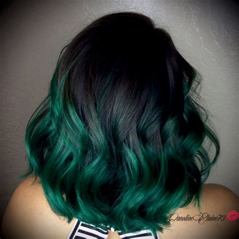 Emerald Green Ombré Hair Teal Hair Color Green Hair Dye Dark Green