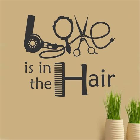 Love In Hair Hairdresser Vinyl Wall Lettering Hairstylist Decal