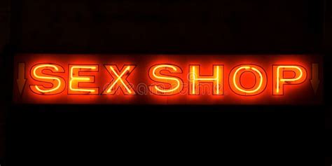 Sex Shop Neon Sign Stock Image Image Of Sale Light Downstairs 3938707