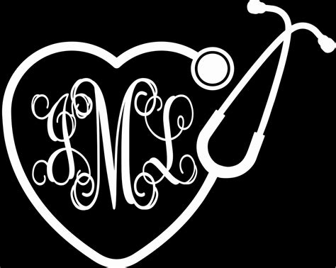 Monogrammed Heart Stethoscope Car Decal Products Pinterest