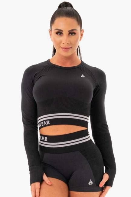 Chily Fit Ryderwear Freestyle Seamless Longsleeve Crop Black