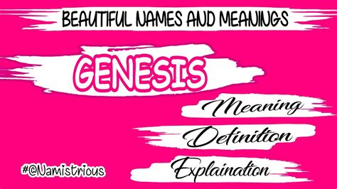 Genesis Name Meaning Genesis Meaning Genesis Name And Meanings