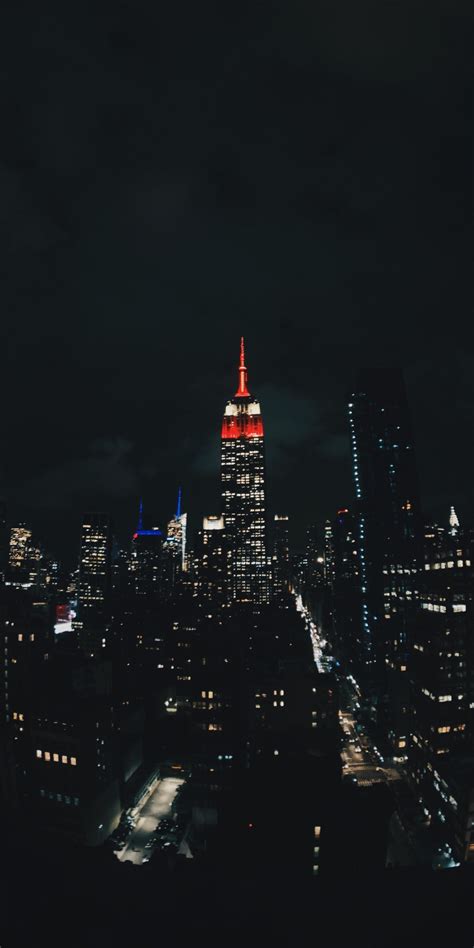 Download 1080x2160 Wallpaper Night New York City Buildings Dark