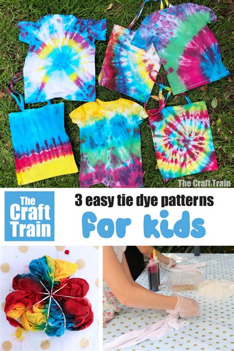 How To Tie Dye 3 Easy Patterns The Craft Train Tie Dye Patterns Diy
