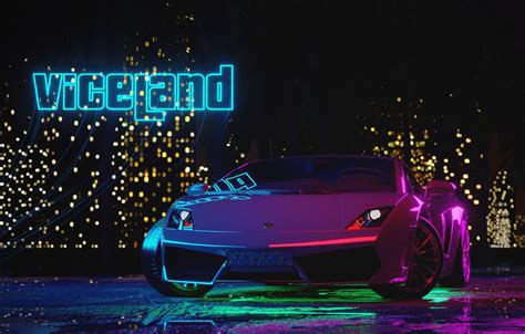 Photo Wallpaper Auto Night Music Lamborghini Neon Neon