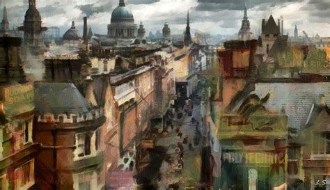 London Streets In The 19th Century Painting By Sergey Lukashin Fine