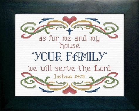 Creating cross stitch patterns from your own pictures is very easy with pic2pat. As For Me and My House - Joshua 24:15 - Cross Stitch 8 x ...
