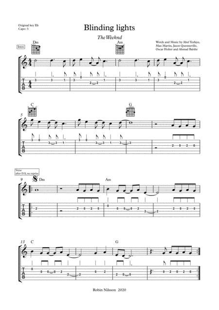 Blinding Lights The Weeknd Music Sheet Download