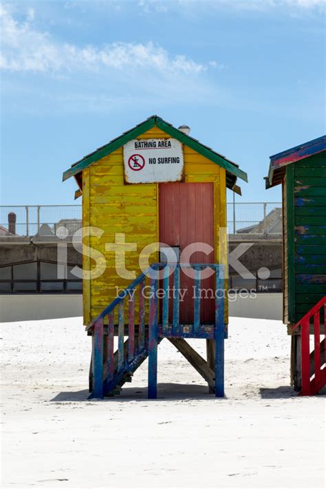 Colorful Beach Huts In Muizenberg Cape Town South Africa Stock Photo