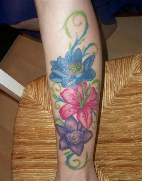 Tattoo My Lower Legflowers Without Back Outline