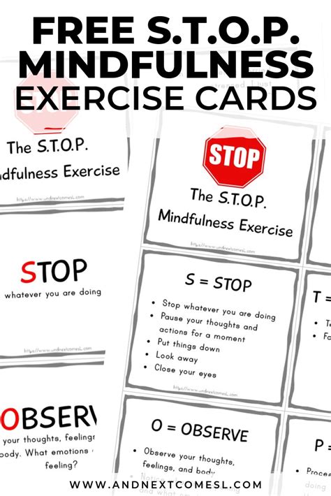 Mindfulness Cards Free Printable Printable Templates