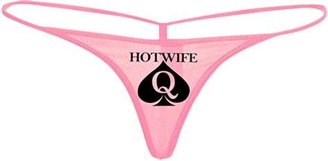 Qos Pink Hotwife Queen Of Spades Logo G String Thong