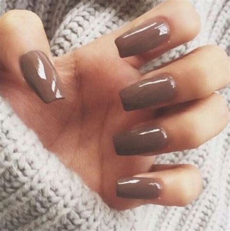Multi Shapes Of Brown Acrylic Fingernails For Fall Ilove