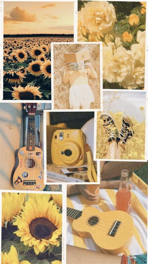 26 Aesthetic Yellow Collage Lockscreen Davidbabtistechirot