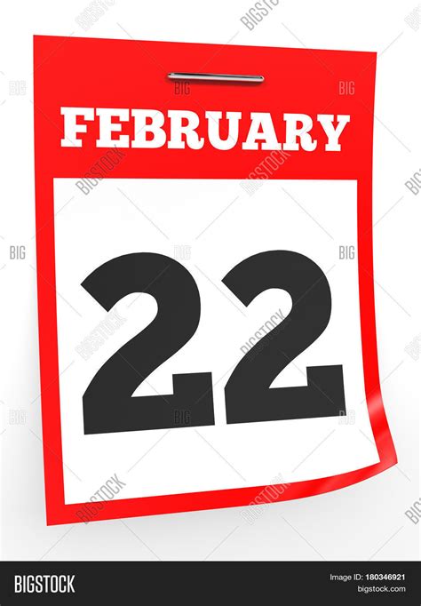 February 22 Calendar Image And Photo Free Trial Bigstock