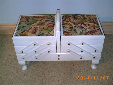 My Upcycled Sewing Box Repainted And Upholstered Sewing Box