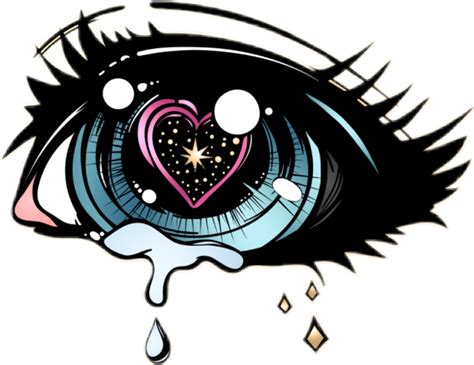 Download Tears Sticker Anime Eyes Crying Drawing Hd Transparent Png