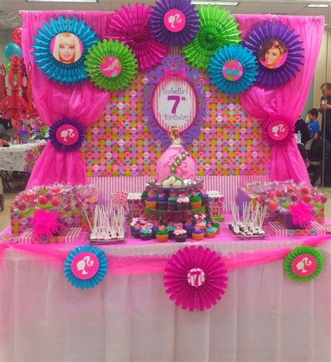 Barbie themed 7th birthday party. Pin by Melitssa Rosa Luna on Barbie party | Barbie theme ...