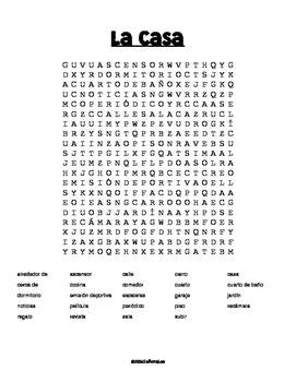 Teacher's discovery provides over 5,000 videos, games, activity books & room decor for teaching world language, social studies and english. Spanish House WORD SEARCH La Casa | Word recognition, How ...