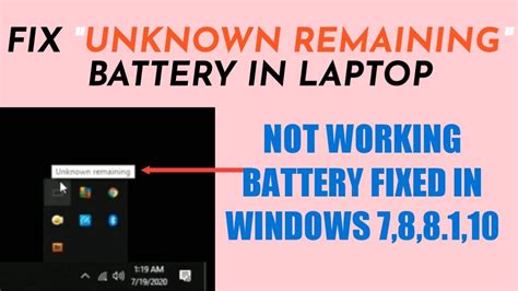 Fix Unknown Remaining Battery In Laptop Unknown Battery Remaining In