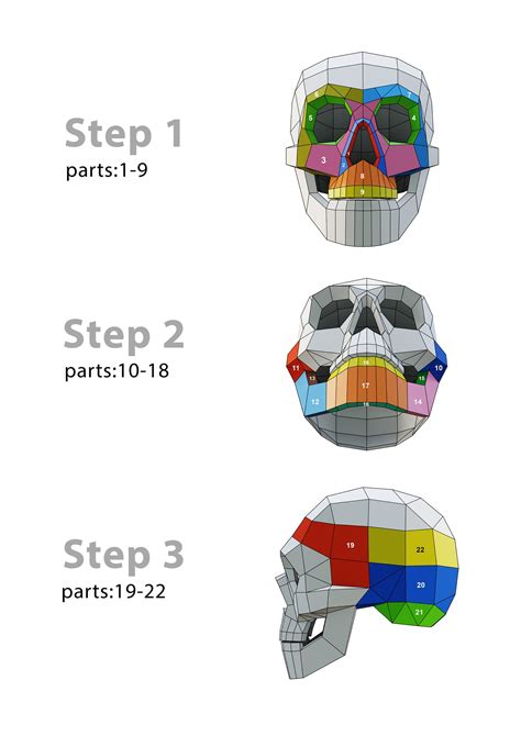 Diy Skull Mask Helmet Printable Pdf Template Paper Mask Etsy