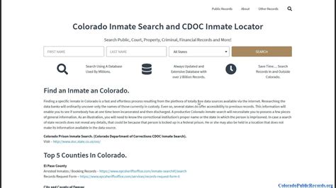 Colorado Mugshots Search Cdoc Prison And County Jail Mugshots Free