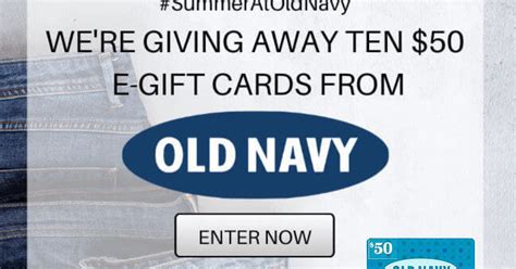 With the old navy's help, give your loved ones a gift that always fits! Win a $50 Old Navy Gift Card - 10 Winners. Limit One Entry ...
